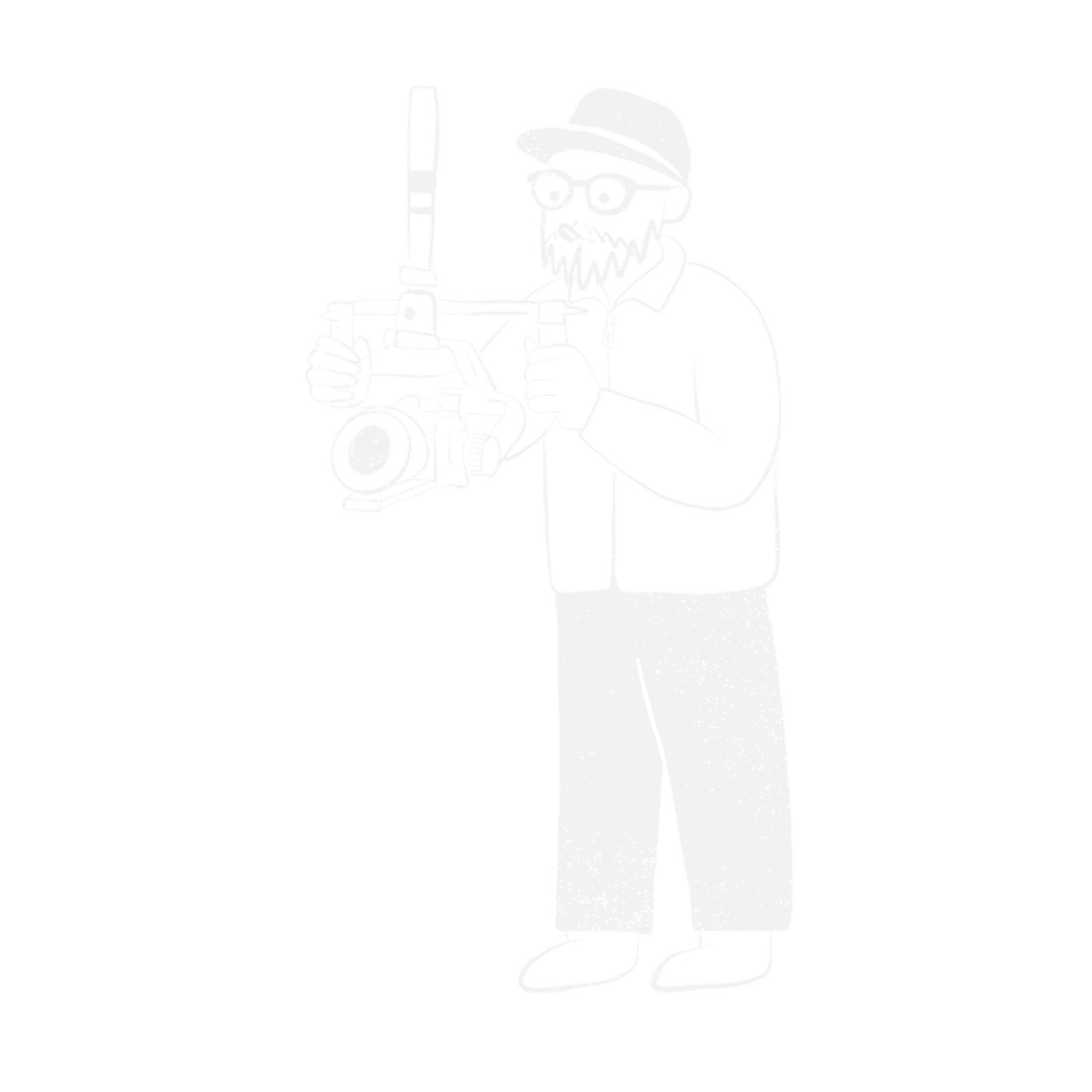 Illustration d’un personnage filmant à la main avec une caméra.